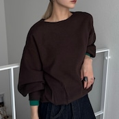 やわもち2wayバイカラーカフknit/ダークブラウン
