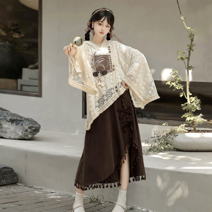 SEASONZ 中華ロリータ スカート タッセル アシンメトリー レトロ ダークファッション 原宿スタイル