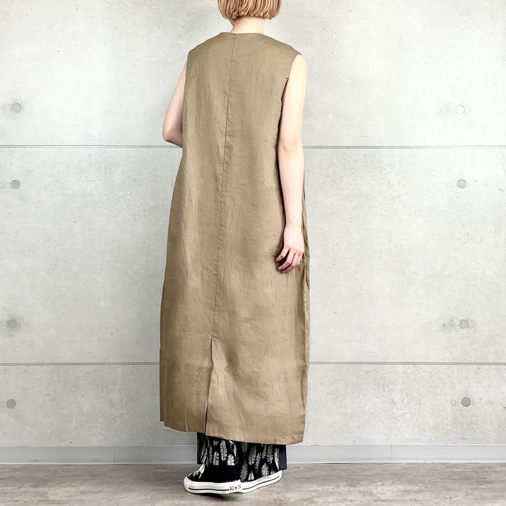 リネン フロントタックワンピース｜2way | AUG ONLINE STORE 大人の