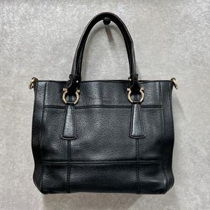 Salvatore Ferragamo フェラガモ 2WAYバッグ レザー ブラック 7363-202205