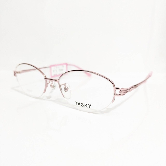 【TASKY】オーバルナイロールフレーム　ピンク