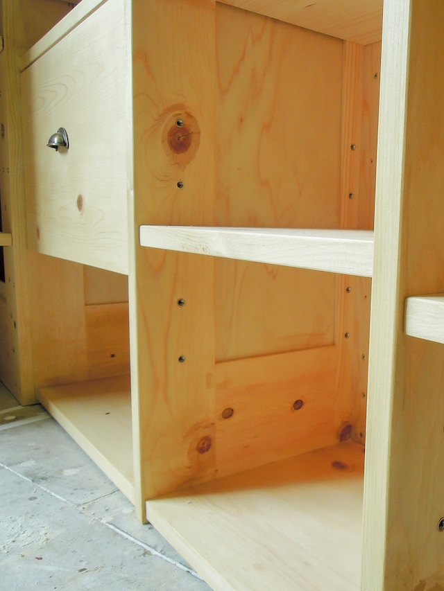 美容室向けL字カウンター08 (荷物棚付き・目隠しL字型レジカウンター)W1800✕D950