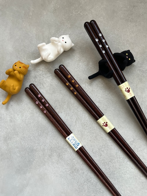 小浜の猫の箸&箸置きセット(だっこ猫三種類)