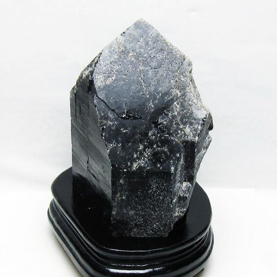 3.4Kg 黒水晶 モリオン 原石 山東省産 台座付属 一点物 191-513