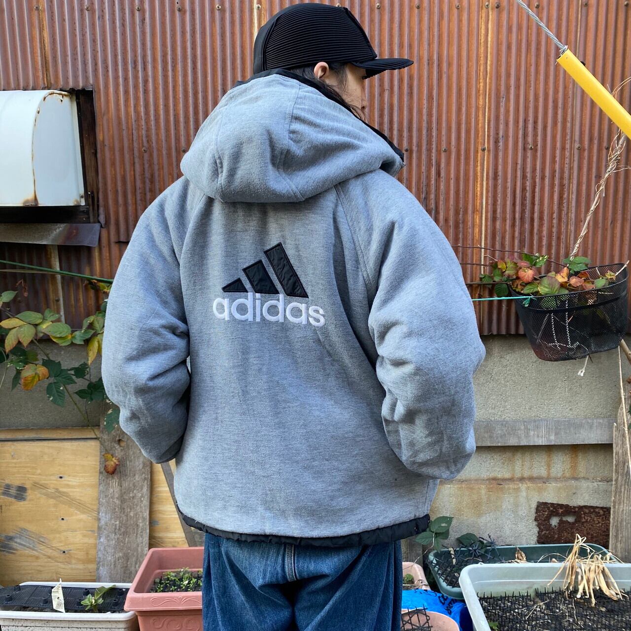 訳あり特価 90年代 ビンテージ adidas アディダス リバーシブル 中綿 