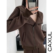 スタンドネック ジップアップ フーディー/4color