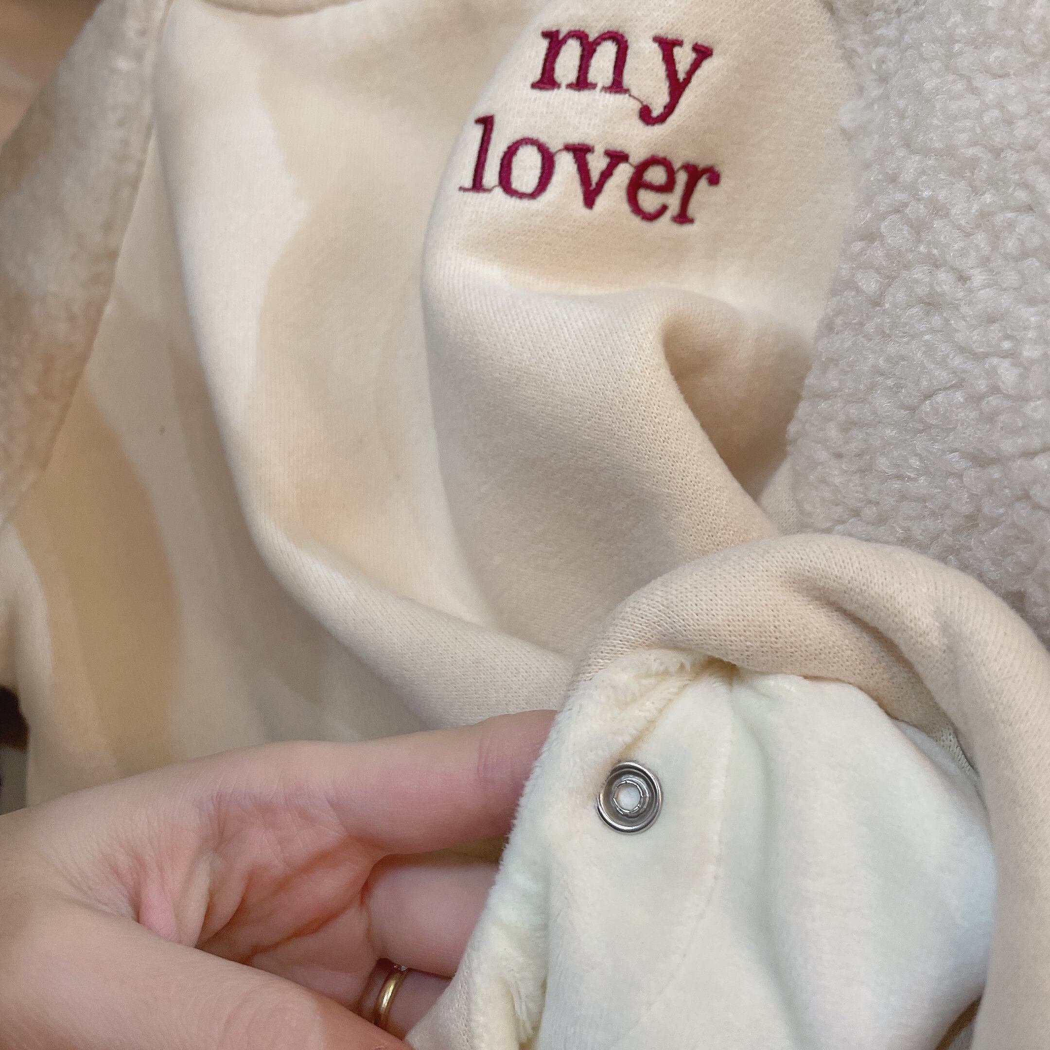 2color 裏起毛my loverカバーオール