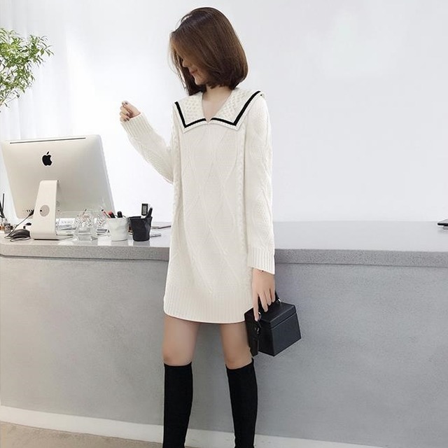 ワンピース レディース ニットワンピース ミニワンピ  ミニ丈 ショート丈 膝上 袖あり 長袖 襟付き かわいい 大人可愛い シンプル カジュアル 大人 おしゃれ お洒落 かっこいい レトロ 大人可愛い 大人女子 こなれ感 ラフ マニッシュ 個性的 クール モード系 送料無料 存在感 抜け感 ゆったり ゆる 無地 秋 冬 10代 20代 30代 40代 女性用 ママ オフィス ビジネス OL 通勤 学生 通学 デート お出かけ 送料無料 女子会 休日 旅行 着回し 普段使い 重ね着 韓国 韓国系