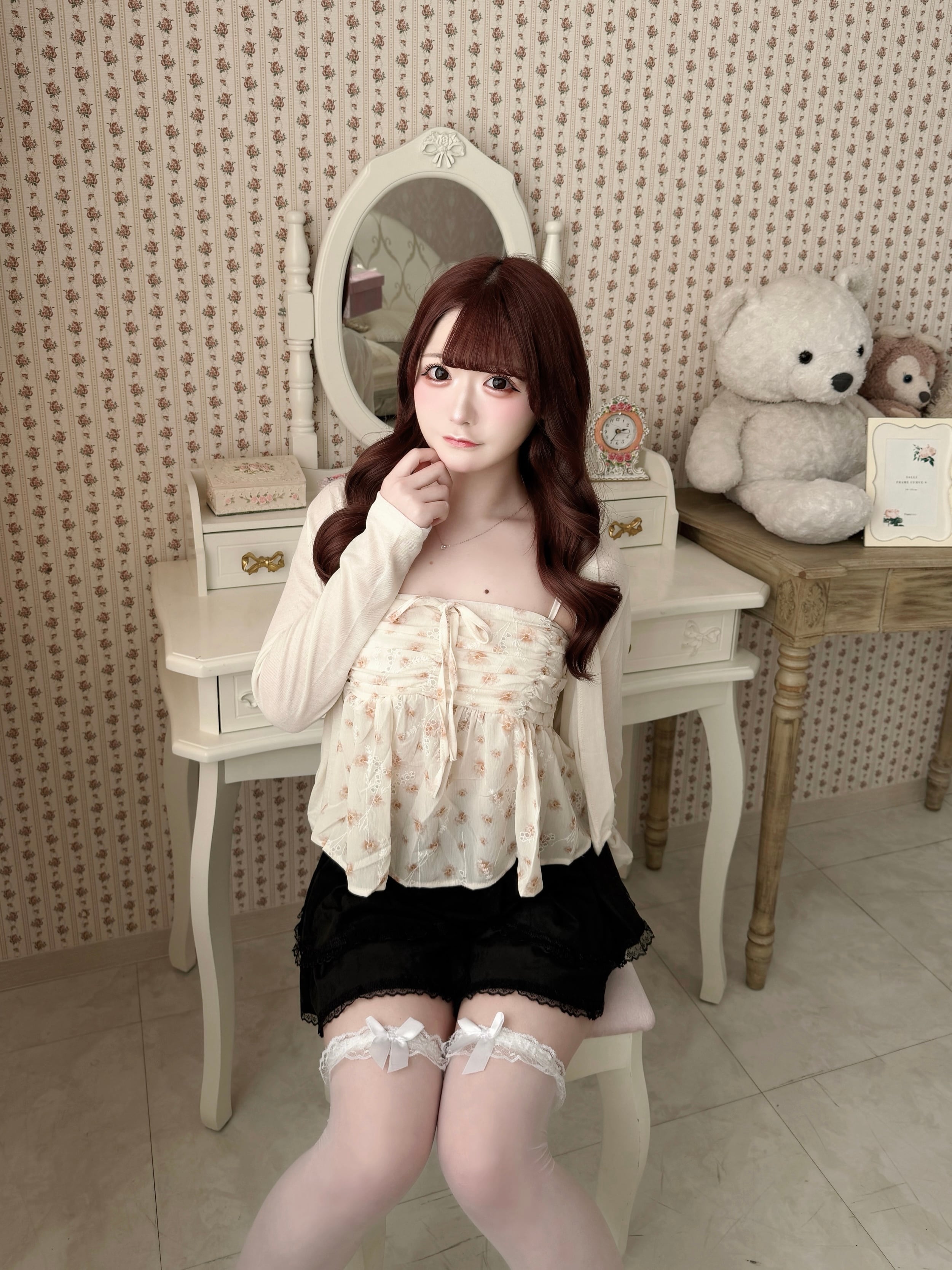 flower shirring ensemble