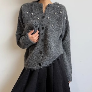 Beaded cardigan & Beanie set(3color)