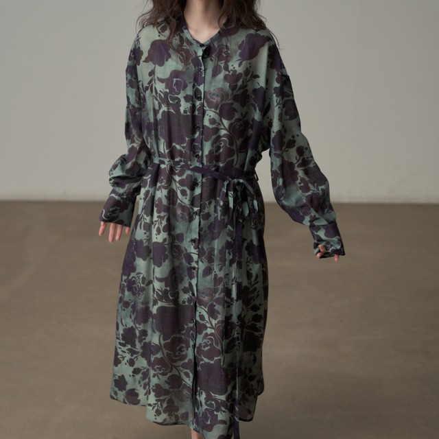 retro floral shirt dress L0078
