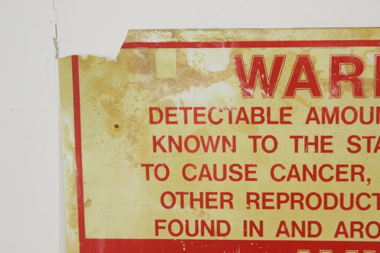 アメリカヴィンテージ カリフォルニア WARNING プラスチック 看板