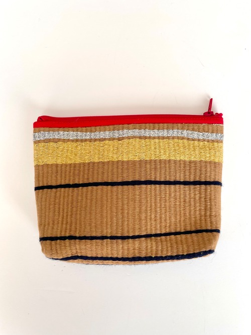 手織りポーチ（大）ベージュ