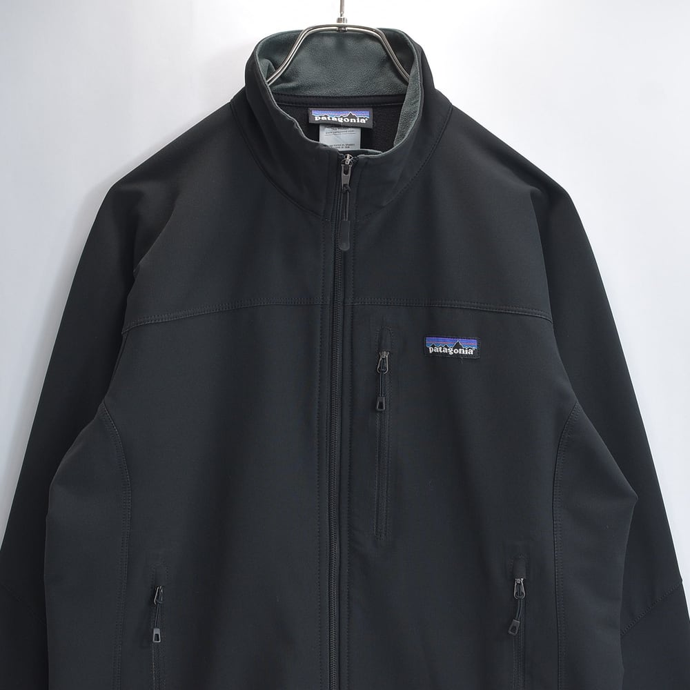 patagonia パタゴニア SP12 シンプルガイドジャケット ソフトシェル スタンドカラー 胸ロゴ アウトドア キャンプ ブラック USED ヴィンテージ ビンテージ 古着 メンズ S〜相当