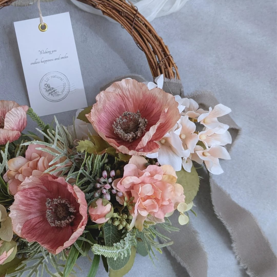 やさしい雰囲気のローズハーフリース*pink✕white〔M038〕