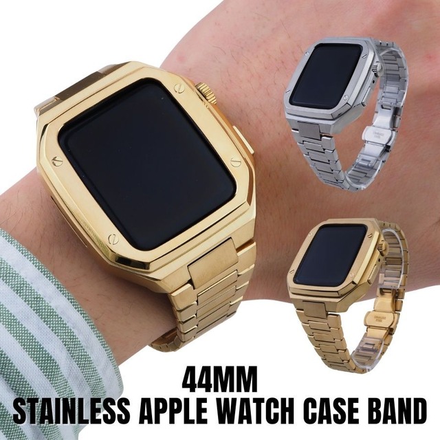 afskaffet bagage tapet アップルウォッチ バンド ステンレス メンズ 男性 高級 44ｍｍ ケース バンド 金属アレルギー対応 一体型 サージカルステンレス Apple  Watch Band Series 4 5 6 SE対応 | aBALENT