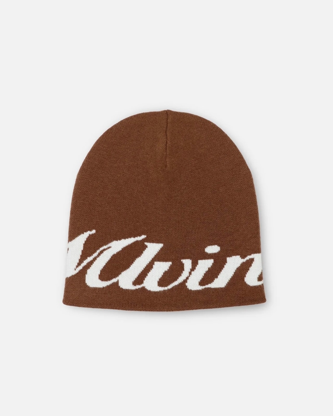 MLVINCE / script logo beanie brown