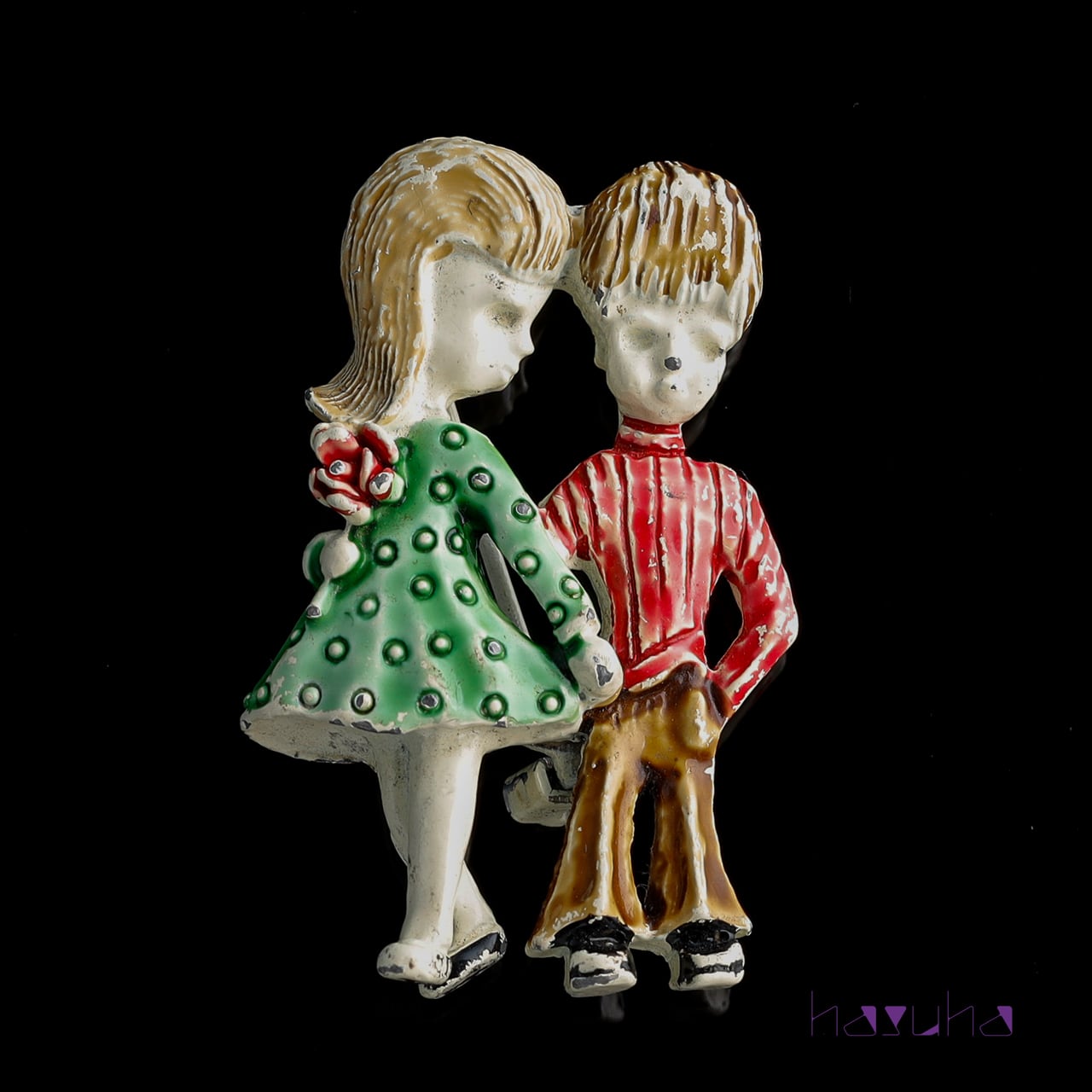 ヴィンテージ GERRY'S エナメル カップル ブローチ | ハスハ オールド