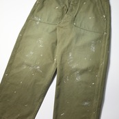 INTERIM / MILK PAINT VINTAGE WASH ORGANIC COTTON US ARMY M-47 HBT BAKER PANTS