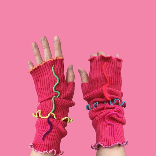 【solmu × HITOTSUDAKE】arm warmer（pink）