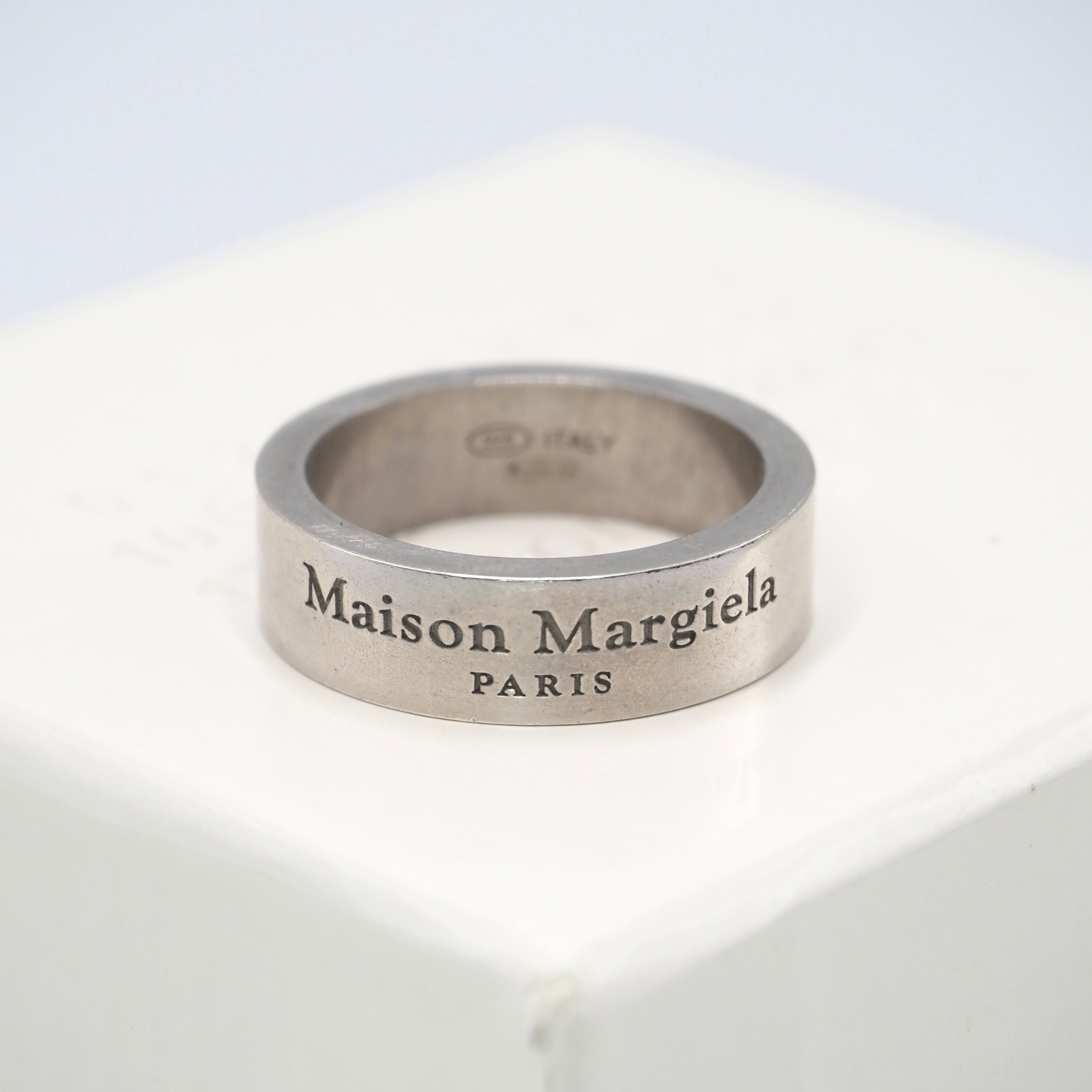 Maison Margiela 約15号 ロゴリング シルバー925 メゾンマルジェラ 付属品付き