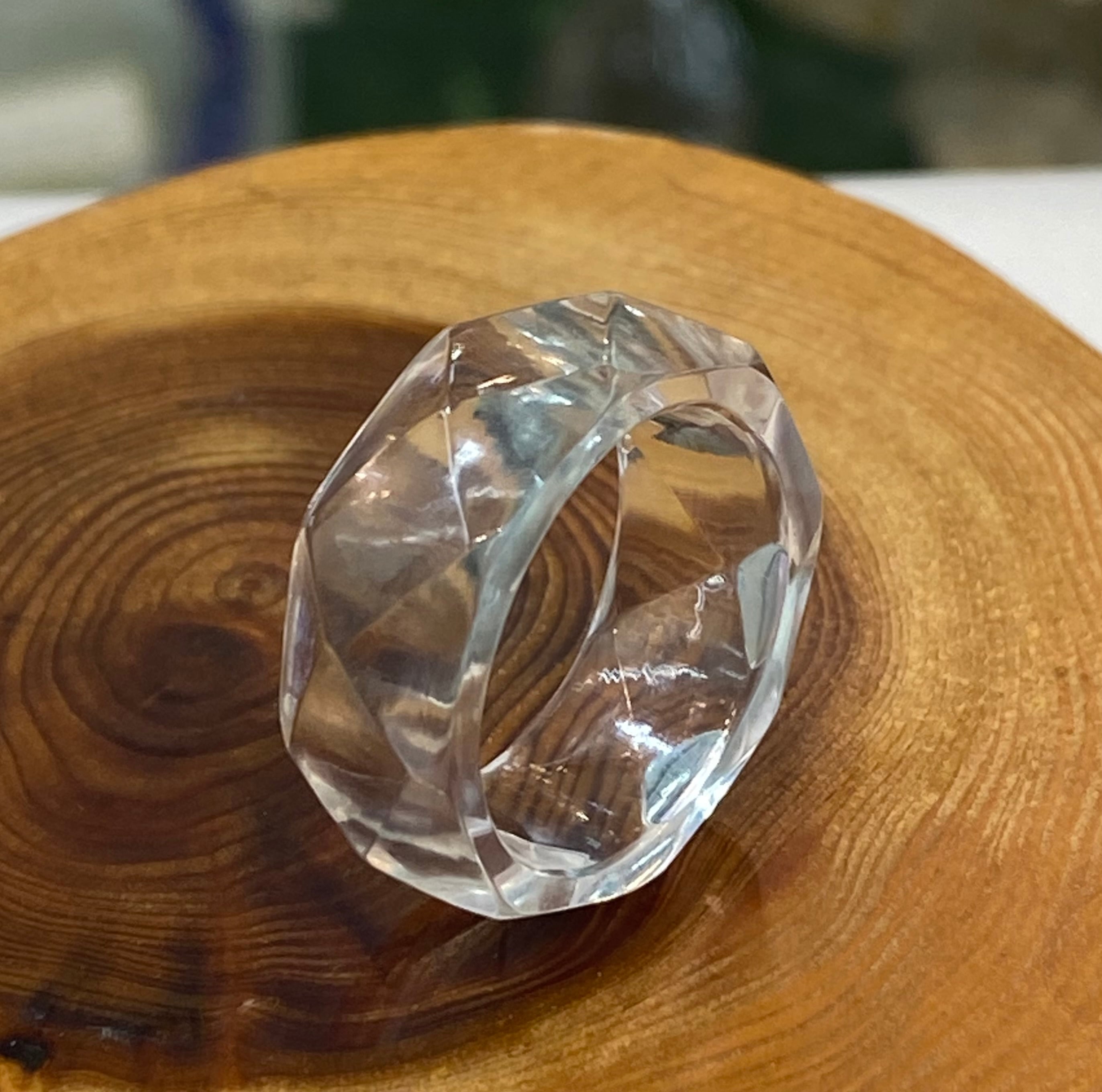 厳選 ガネッシュヒマール産ヒマラヤ水晶 くりぬきリング10号 手作り