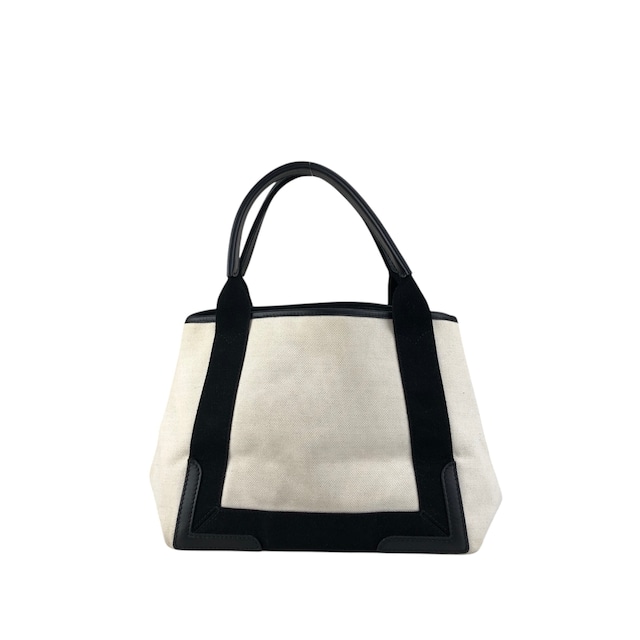 BALENCIAGA バレンシアガ カバスS ハンドバッグ ホワイト×ブラック ロゴ キャンバス トートバッグ vintage ヴィンテージ オールド bpp756