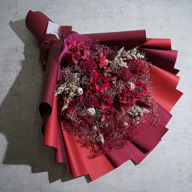 ドライフラワーの花束 Lサイズ レッド L-72≪限定１点≫