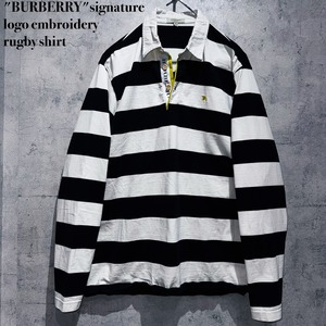 "BURBERRY"signature logo embroidery rugby shirt