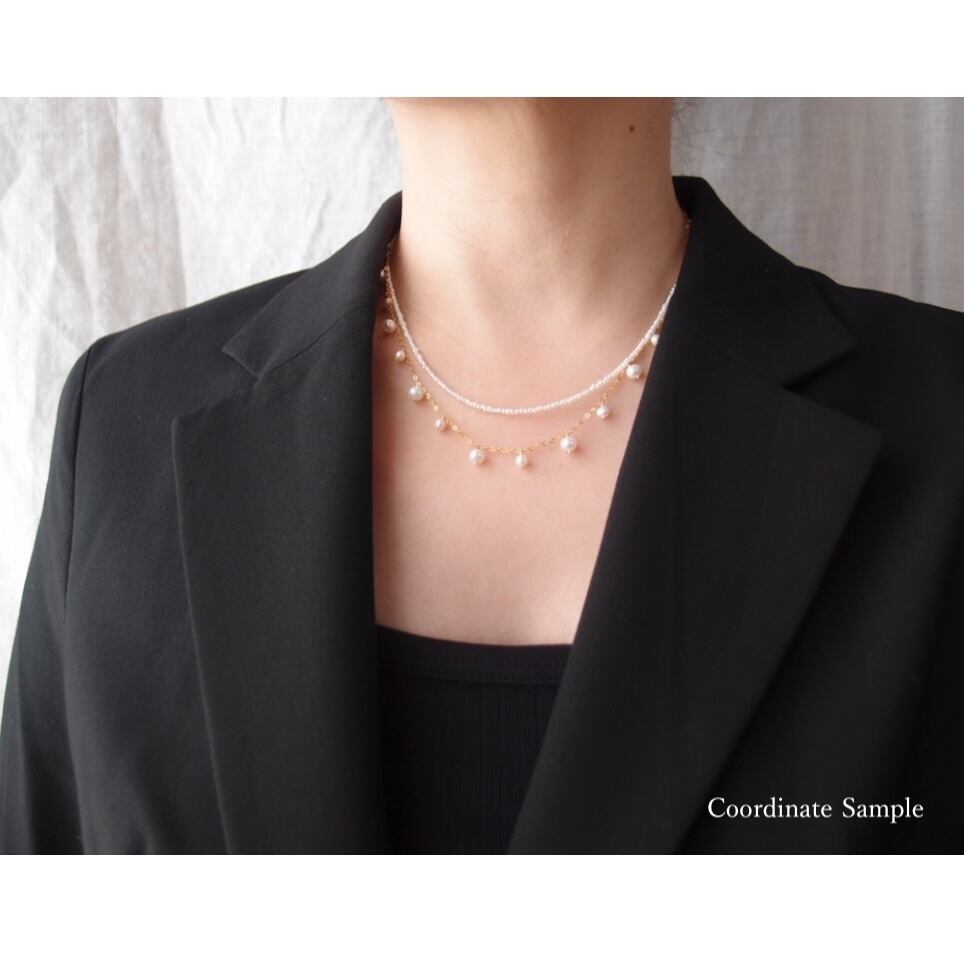 パール二重ネックレス47コ（Ｋ14）玉 K14gf】Seed Pearl Necklace／シードパールネックレス | Yatto.co