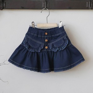 「予約販売」秋レース付きデニムスカート