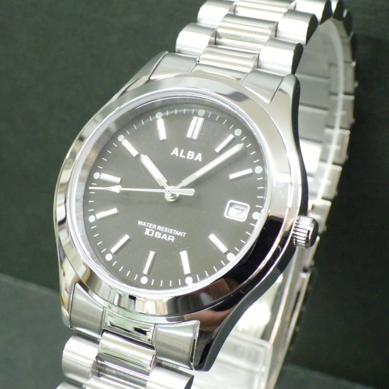 SEIKO セイコー ALBA アルバ AQGK474 黒文字盤 ステンレスバンド 10