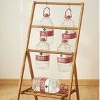 【木製 家具 ハンガーラック】4層式 省スペース 床起き式 調節可能 洋服 コート ワンピース 帽子 シューズ 雑誌 モダン 一人暮らし ミニマリスト ブラウン ライトブラウン