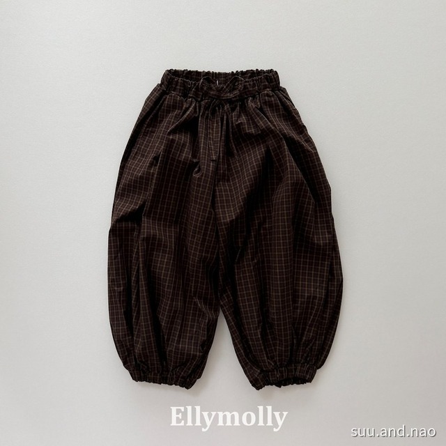 取寄:ELLYMOLLY オータムグリッドバルーンパンツ※送料無料