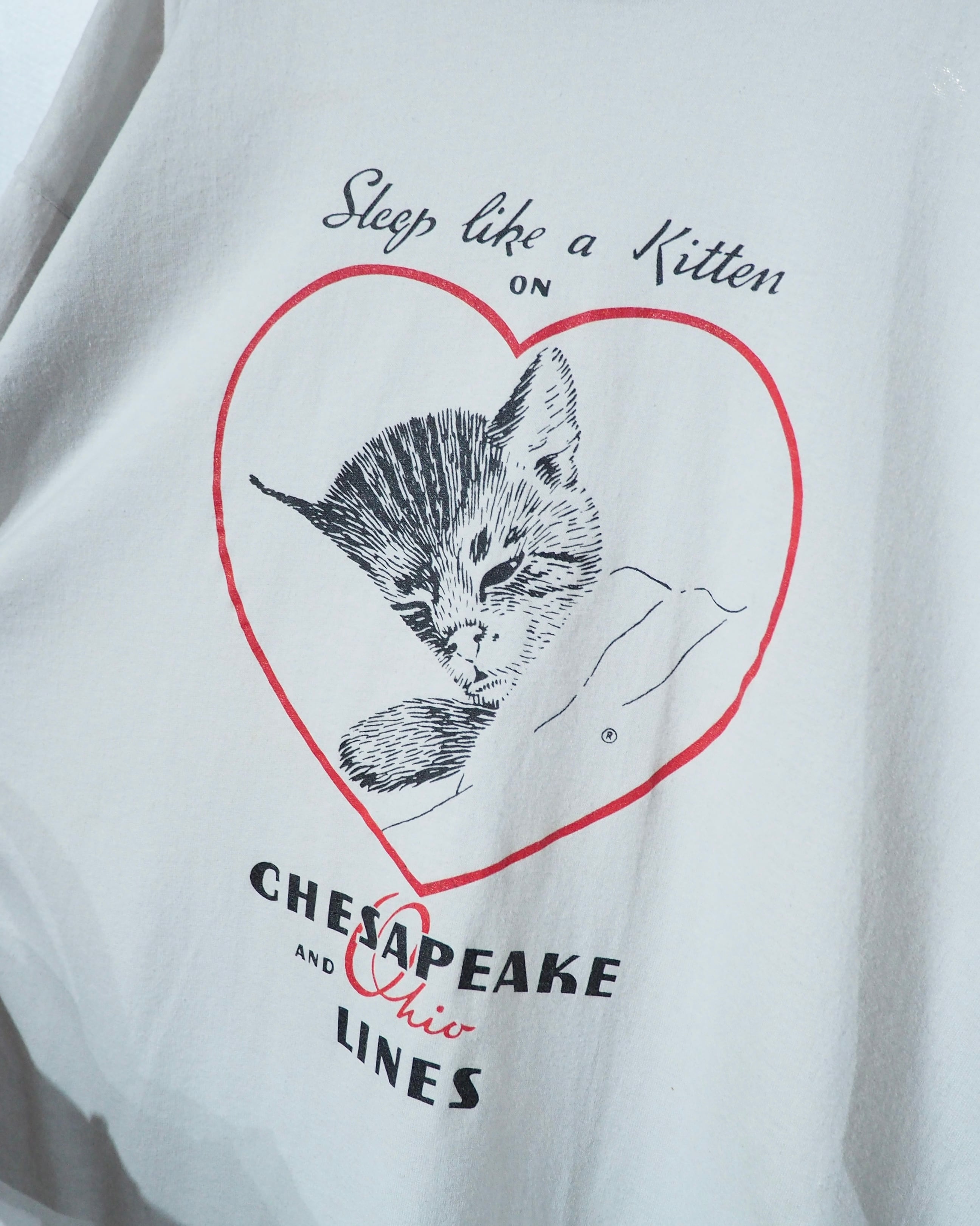 1990s " Made in USA " Sleep Cat printed vintage Tee