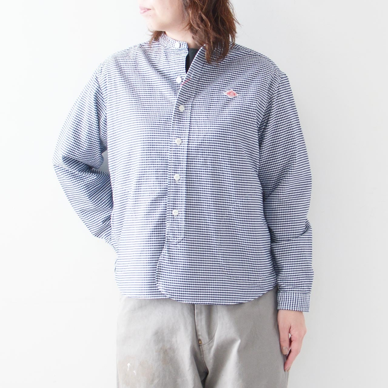 DANTON [ダントン] W L/S BAND COLLAR OXFORD SHIRTS [DT-B0279OXP