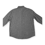 PAPAS パパス 数字総柄 コットン 長袖 ネルシャツ サイズ 52/LL /グレー/日本製