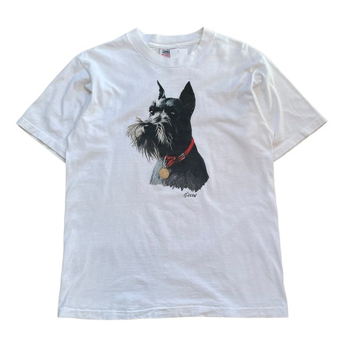 80~90s Dog print "schnauzer" T-shirt