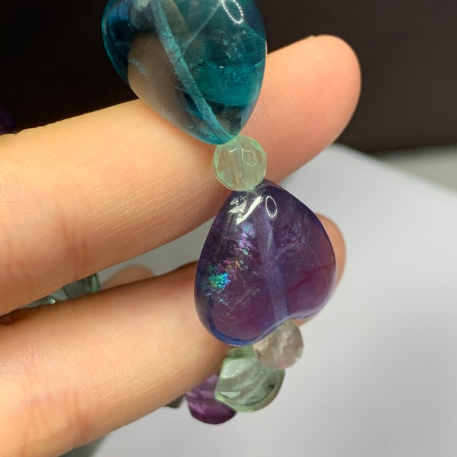 フローライトハート♡デザインブレスレット