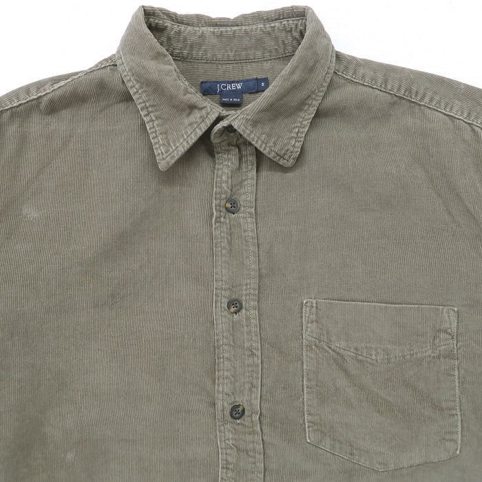 古着 ジェイクルー J.CREW コーデュロイ 長袖シャツ オリーブグリーン