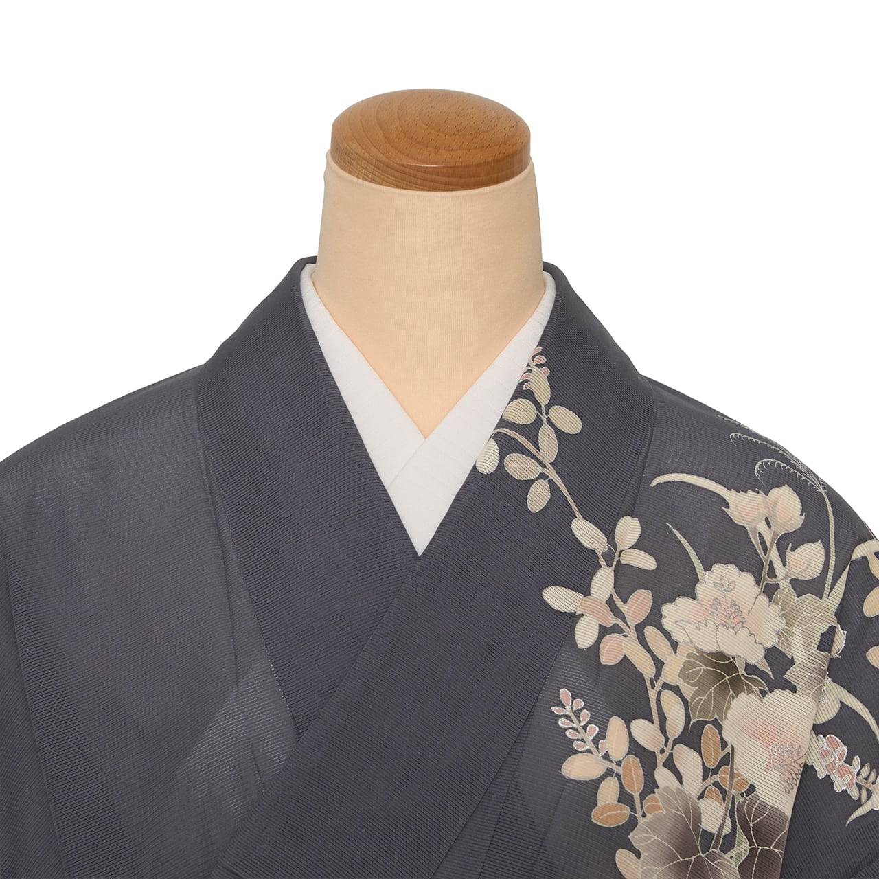 染の川勝 芙蓉の花と秋草の模様 手描友禅絽訪問着【未着用品】 | かわの屋