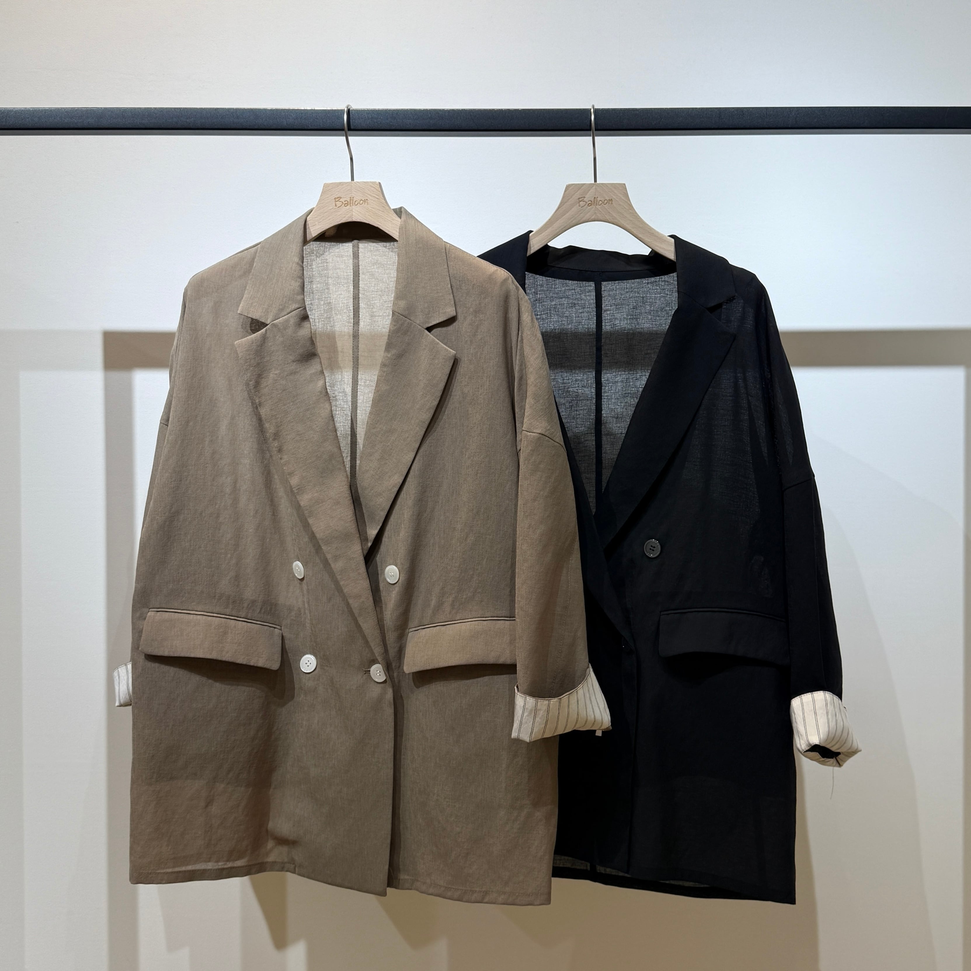 麻ライク合繊ダブルテーラードJK