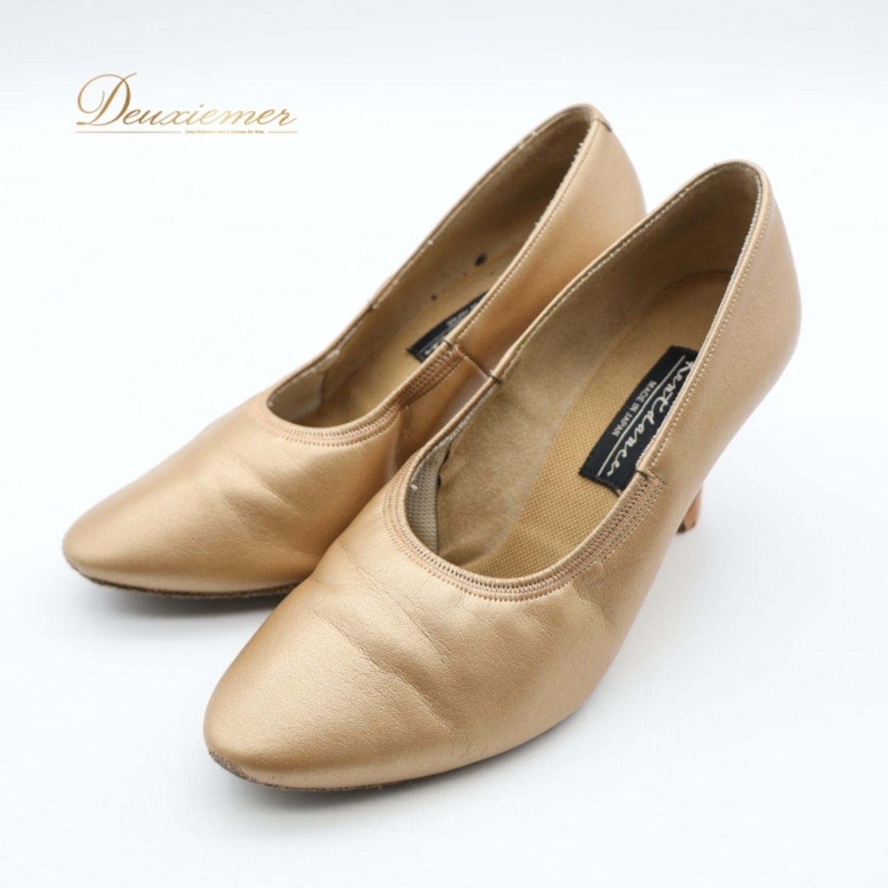 社交ダンス 衣装 スタンダード シューズ 22 1/2サイズ ブラウン系 ケントダンス Kentdance 無地 シンプル 明るい 練習 レッスン 光沢 高級感 イベント ステージ ダンス衣装 ダンスシューズ