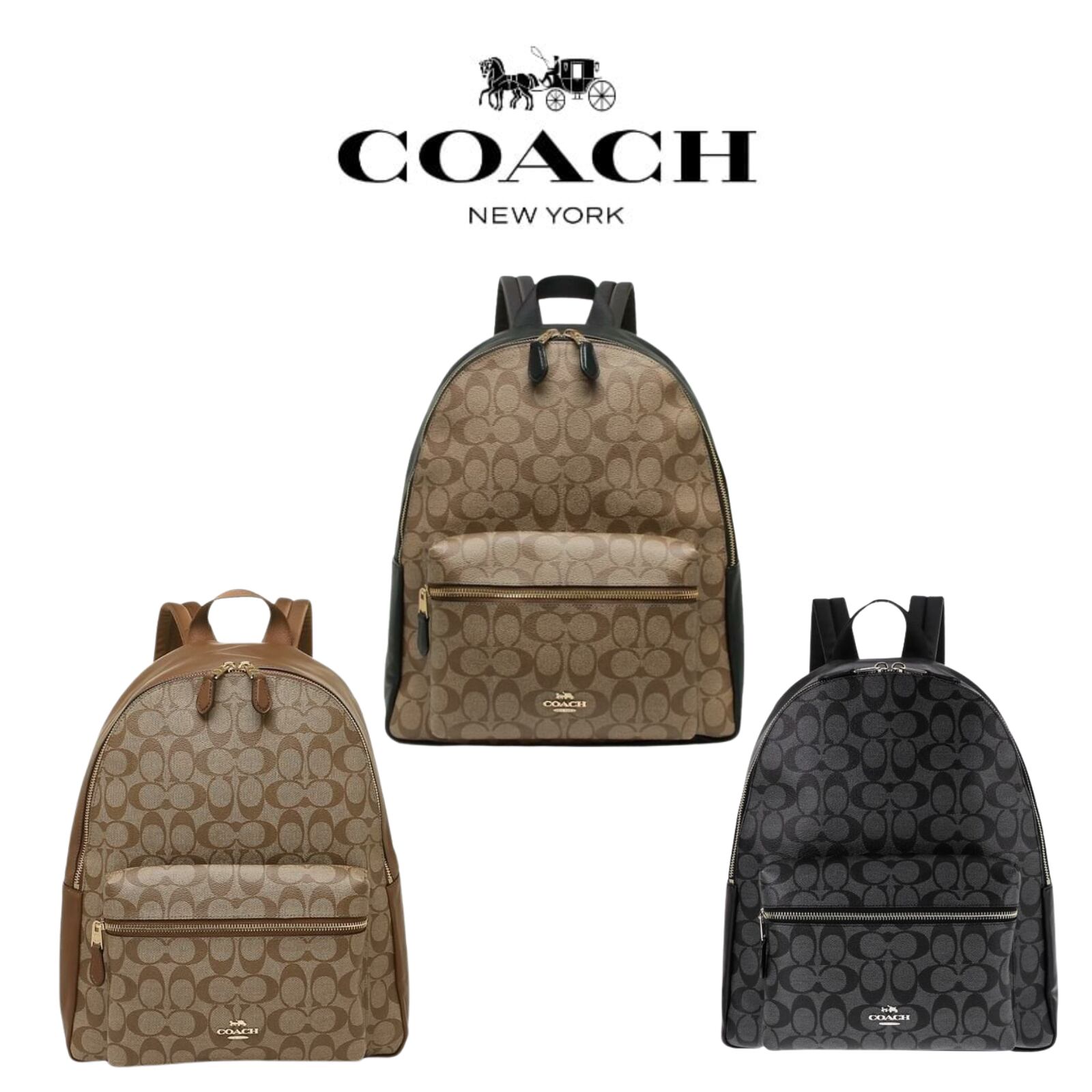 ☆美品☆COACH チャーリー バックパック リュックサック シグネチャー