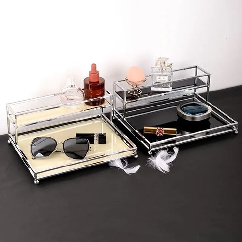 小物 収納 ラック 化粧品収納 2層 収納棚 メイクアップオーガナイザー アクセサリー 玄関 おしゃれ 北欧