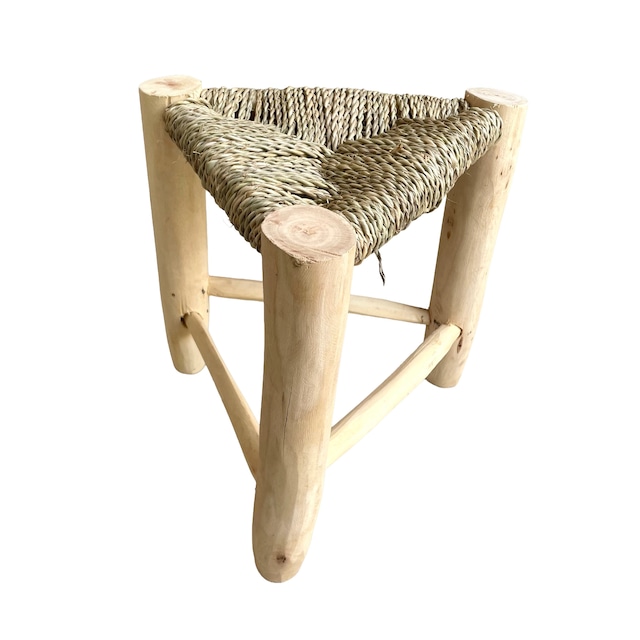 Moroccan wooden triangle chair モロッコ ドーム三角木椅子④ w33.5×32×33.5cm×h32cm