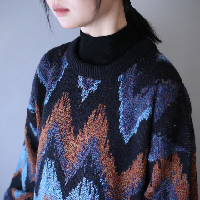 good coloring tribal pattern pattern loose silhouette sweater