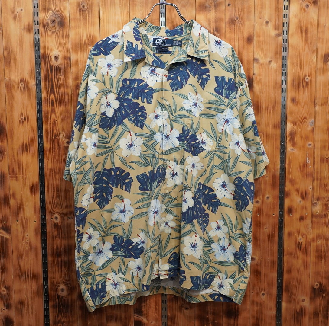 ralphlauren clayton 開襟シャツ XL/ラルフローレン 総柄 オープンカラーシャツ