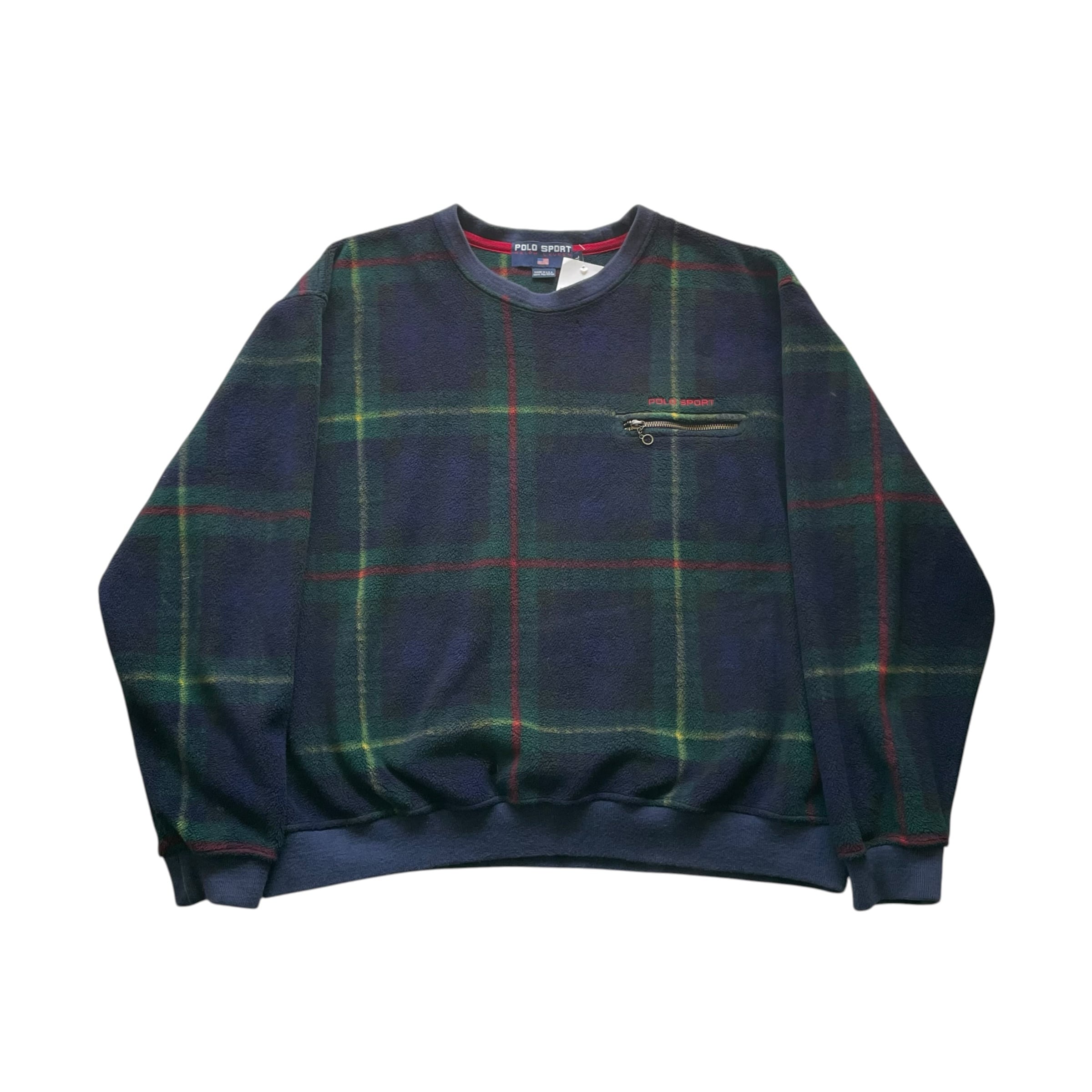 90s POLO SPORT crew neck fleece pullover