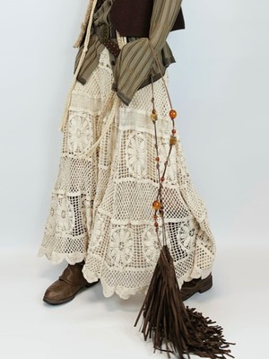 French style flower hollow A-line skirt [T2437]